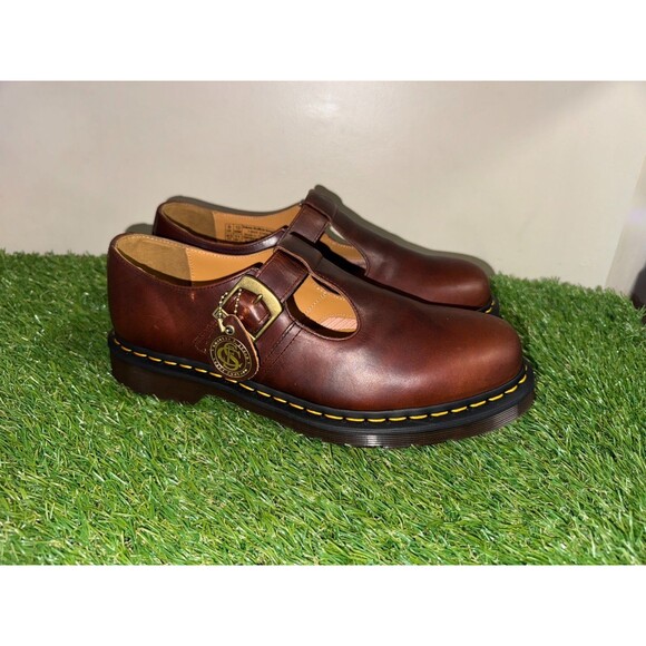 Dr. Martens T-Bar Mary Jane Shoes Regency Whiskey Brown Leather Mens 10 US $170 main image 10